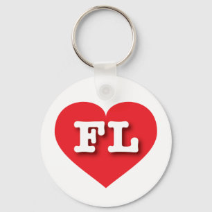 Florida Red Heart - I love FL Key Ring