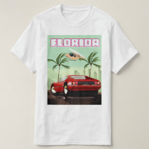 Florida red retro sports car T-Shirt