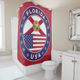Florida, red, shower curtain