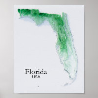 Florida Relief Map Green Texture