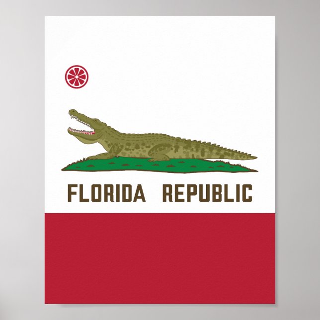 Florida Republic Alligator Flag Crocodile Poster (Front)