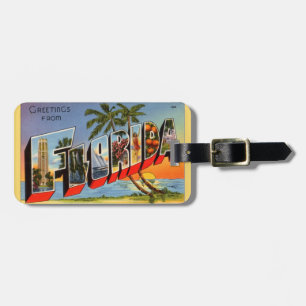 Florida Retro Tropical Luggage Tag