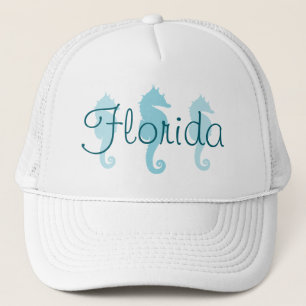 Florida Robin Egg Blue Seahorses Trucker Hat