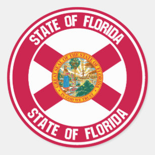 Florida Round Emblem Classic Round Sticker