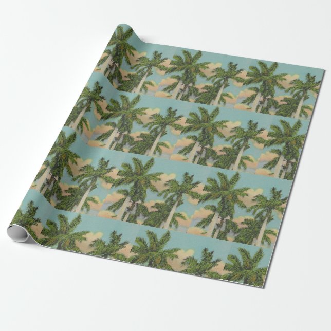 Florida Royal Palms Wrapping Paper (Unrolled)