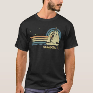 Florida Sarasota Sailing Vintage Sailboat Summer S T-Shirt