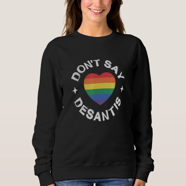 Florida Say Gay LGBT Pride Anti DeSantis Don't Say Sweatshirt (Front)