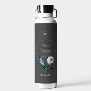 Florida Scrub Jay Monogram Crest Water Bottle