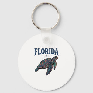 Florida Sea Turtle Vintage Engraving Graphic_1 Key Ring