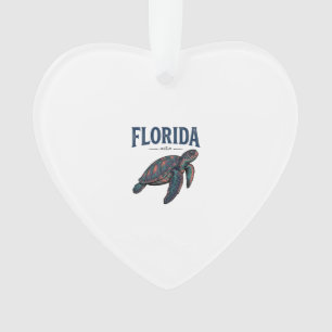Florida Sea Turtle Vintage Engraving Graphic_1 Ornament