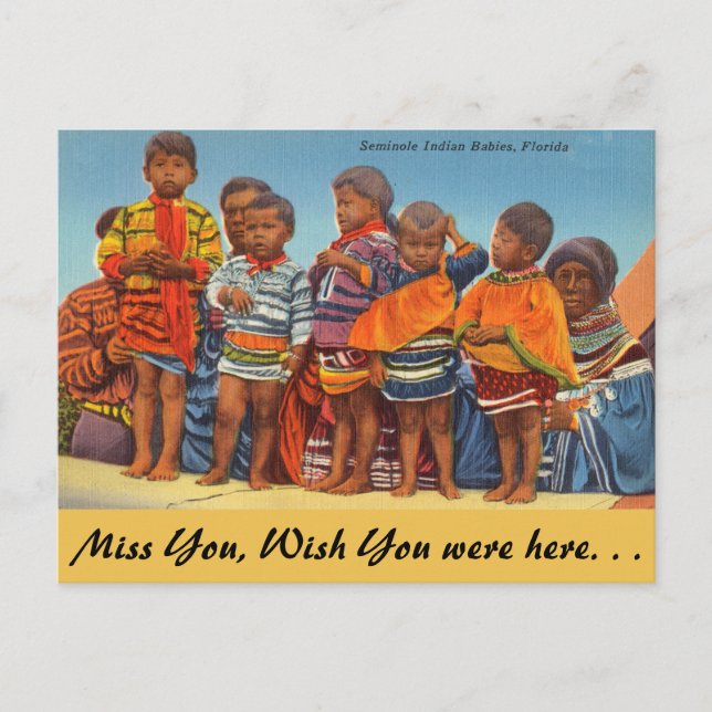 Florida, Seminole Babies Postcard (Front)
