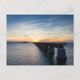 Florida - Seven Mile Bridge at sunset postcard