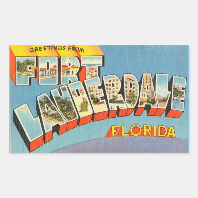Florida, Sheet of 4 Fort Lauderdale stickers (Front)