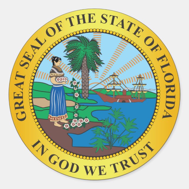 Florida sign classic round sticker (Front)