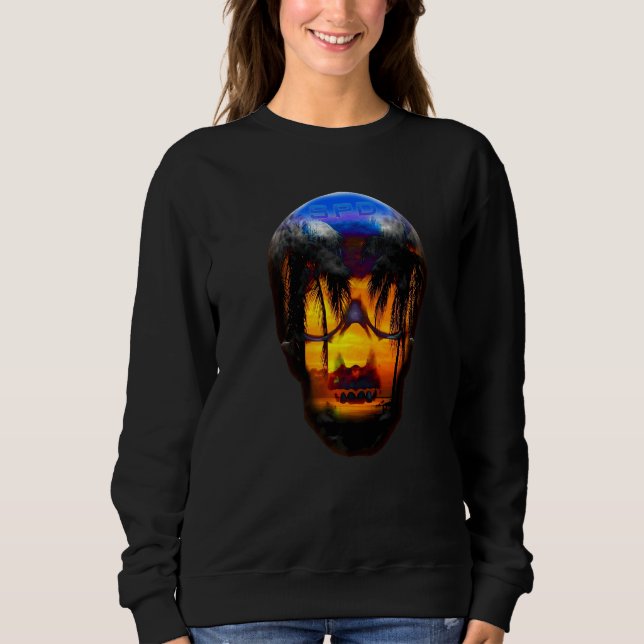 Florida Skull Palm Trees Sweatshirt (Front)
