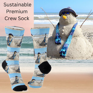 Florida Snowman - Beach Sand Sculpture Premium  Socks