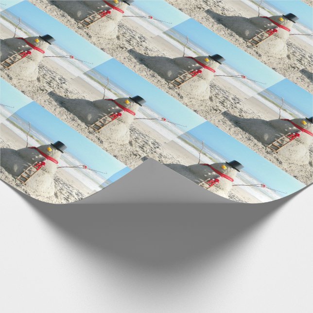 Florida Snowman with Elf Wrapping Paper (3221) (Corner)