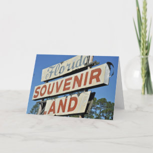 Florida Souvenir Land Vintage Sign Greeting Card