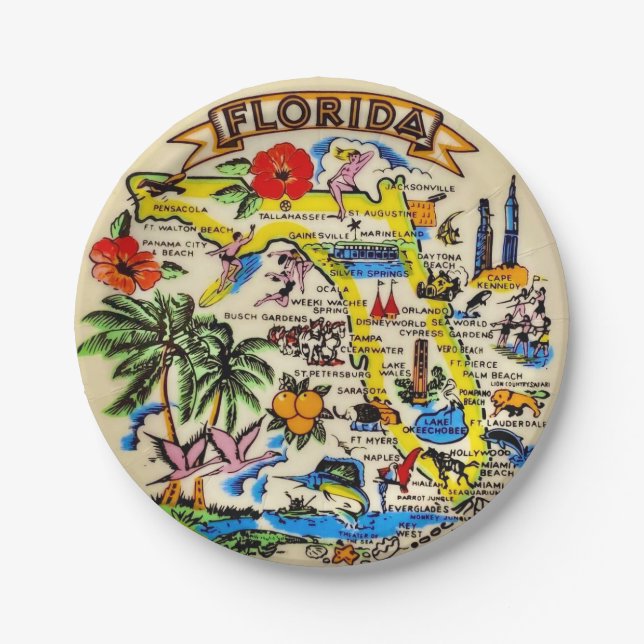  Florida  Souvenir Paper Plates (Front)