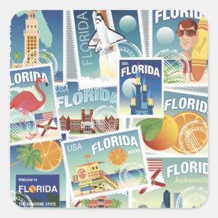 Florida Stamps Square Sticker