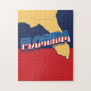 Florida stars and Stripes map Jigsaw Puzzle