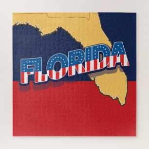 Florida stars and Stripes map Jigsaw Puzzle