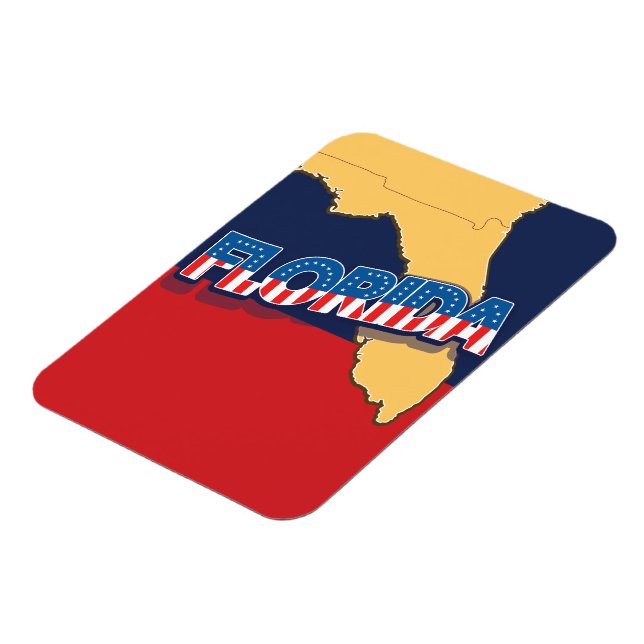 Florida stars and Stripes map Magnet (Left Side)