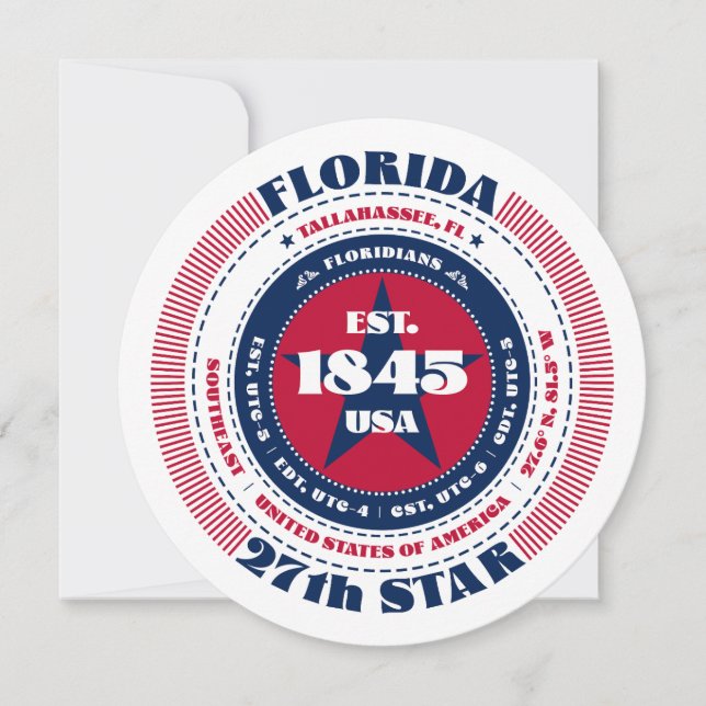 Florida State Circular Typography Flat Card (Front)