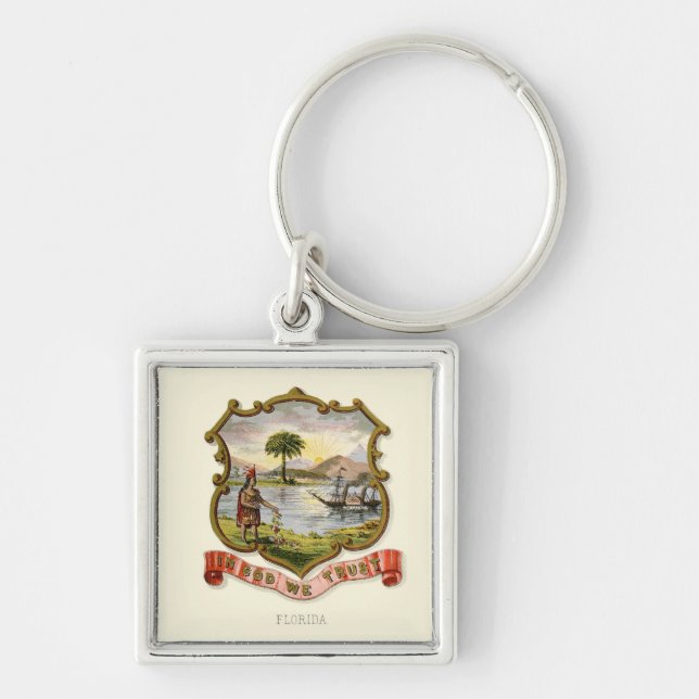 Florida state coat of arms (1876) key ring (Front)