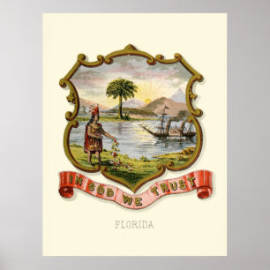 Florida state coat of arms (1876) poster
