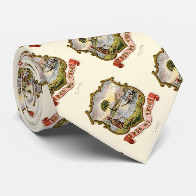 Florida state coat of arms (1876) tie (Rolled)