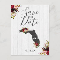 Florida State Destination Rustic Save the Date