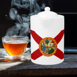 Florida State Flag<br><div class="desc">The Florida flag is the official flag of the U.S. state of Florida. It features a red saltire on a white background, with the state seal positioned at the centre of this product. This looks good on any product and makes a wonderful travel keepsake. ⭐PERSONALIZE this template with your artwork....</div>