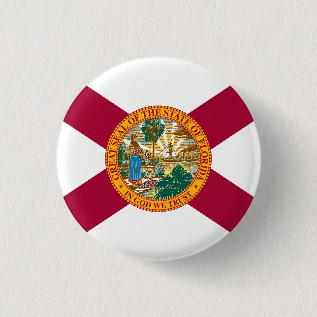 Florida State Flag 3 Cm Round Badge (Front)