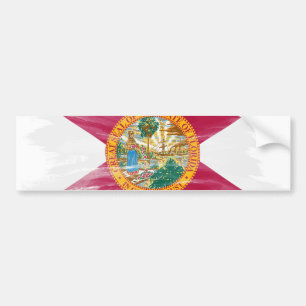 Florida state flag brush stroke, Florida flag Bumper Sticker