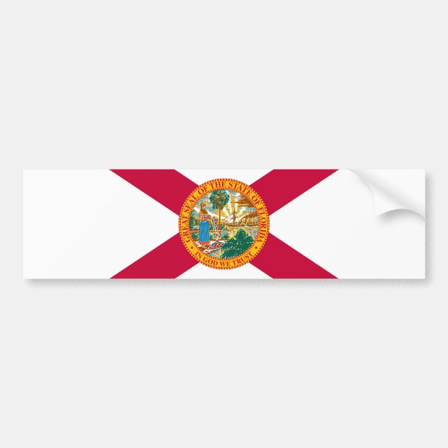 Florida State Flag Design Bumper Sticker (Front)