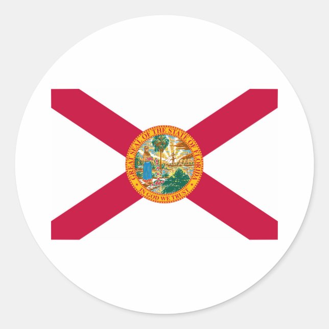 Florida State Flag Design Classic Round Sticker (Front)