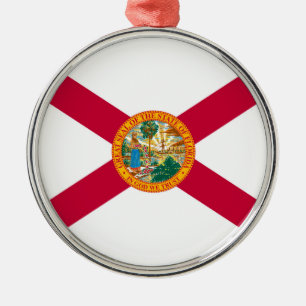 Florida State Flag Design Decor Metal Tree Decoration
