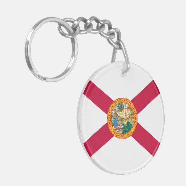 Florida State Flag Design Key Ring (Front Left)