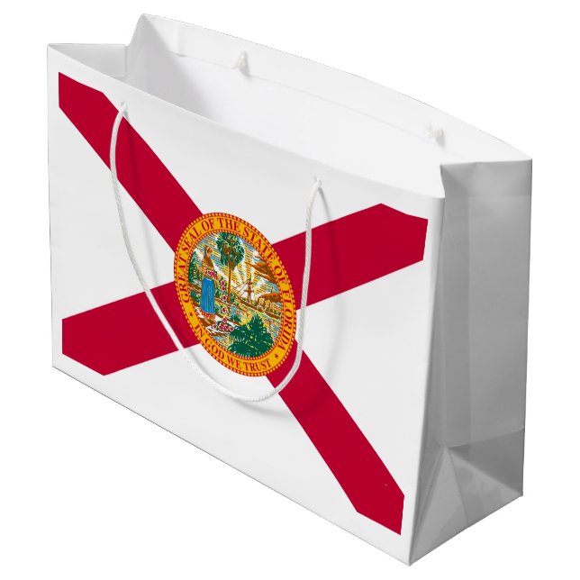 Florida State Flag Design Large Gift Bag (Back Angled)
