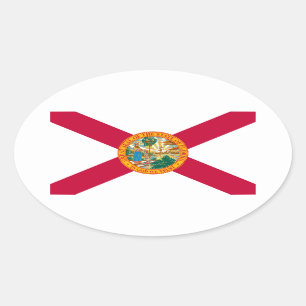 Florida State Flag Design Oval Sticker