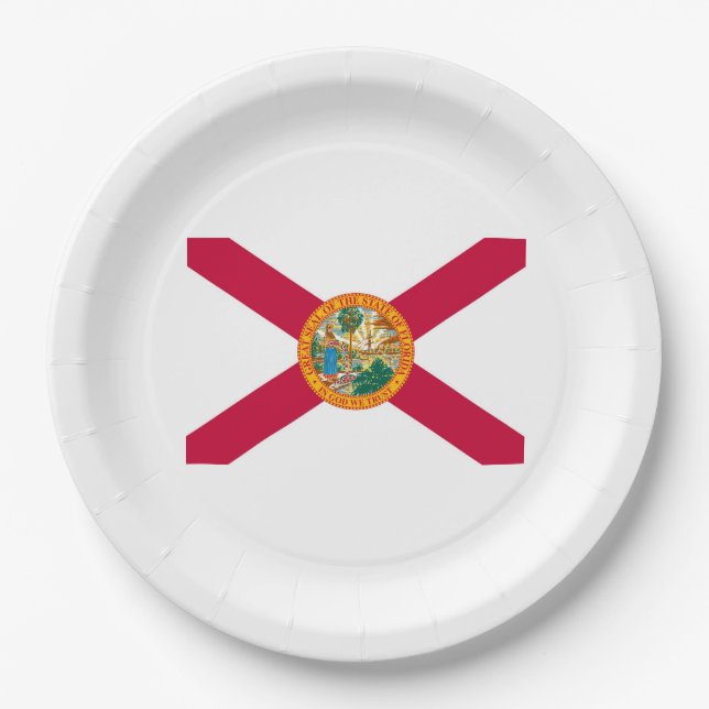 Florida State Flag Design Paper Plate (Front)