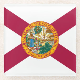 Florida State Flag Glass Coaster