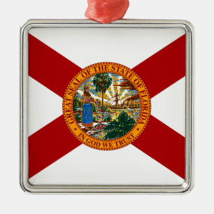 Florida State Flag Metal Tree Decoration