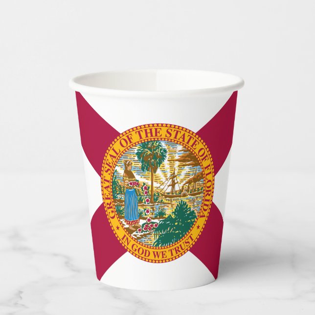 Florida State Flag Paper Cups (Left)