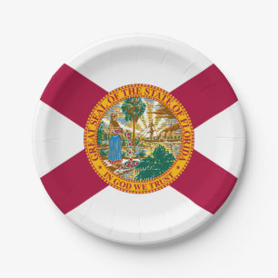 Florida State Flag Paper Plate