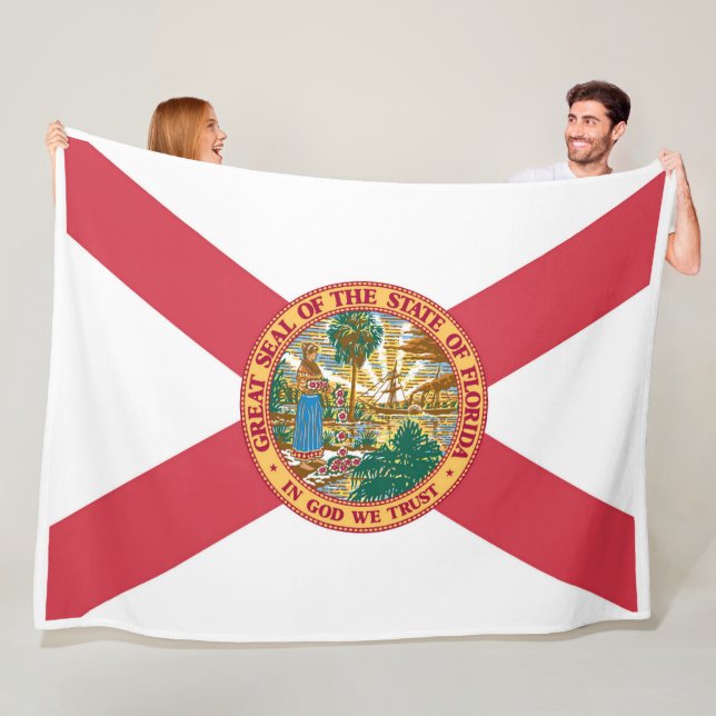 Florida State Flag Print Patriotc Fleece Blanket (In Situ)