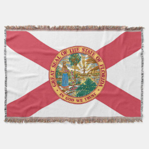 Florida State Flag Print Patriotic Throw Blanket
