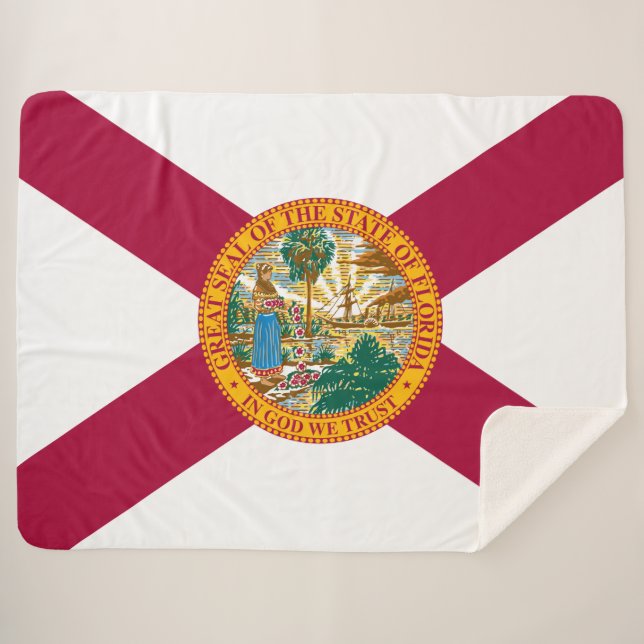 Florida State Flag Sherpa Blanket (Front (Horizontal))