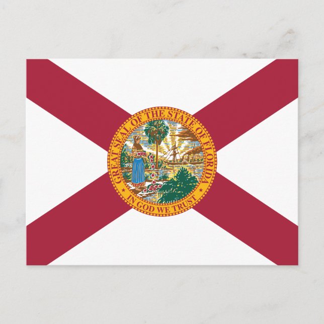 Florida State Flag Sunshine State Seal  Postcard (Front)